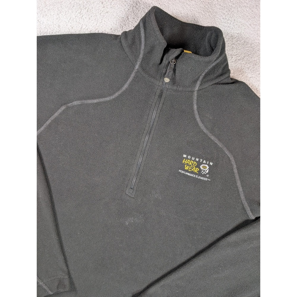 Mountain Hardwear Polartec Fleece Quarter Zip Pullover Black OM3180 Mens Large